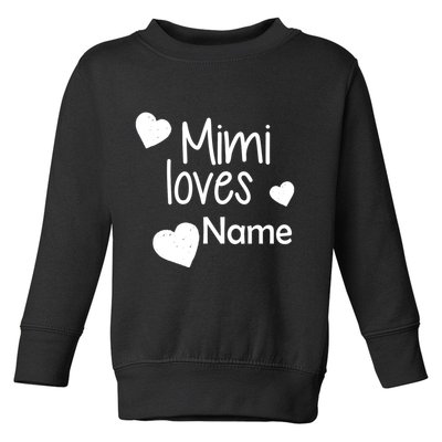 Mimi Loves Custom Text Personalize Name Toddler Sweatshirt