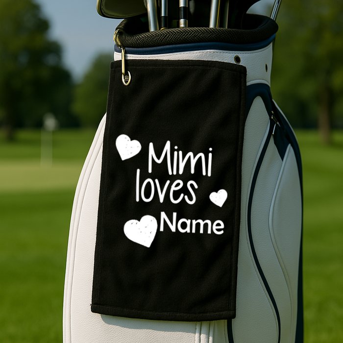 Mimi Loves Custom Text Personalize Name Golf Towel