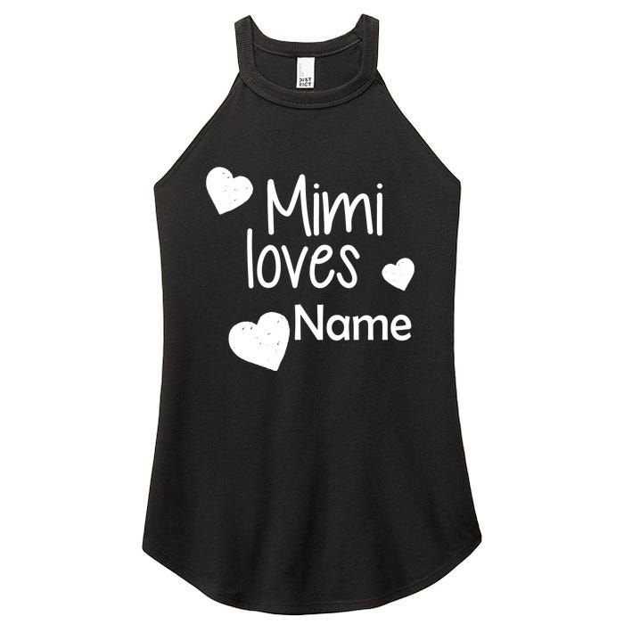 Mimi Loves Custom Text Personalize Name Women's Perfect Tri Rocker Tank