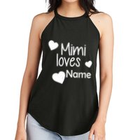 Mimi Loves Custom Text Personalize Name Women's Perfect Tri Rocker Tank