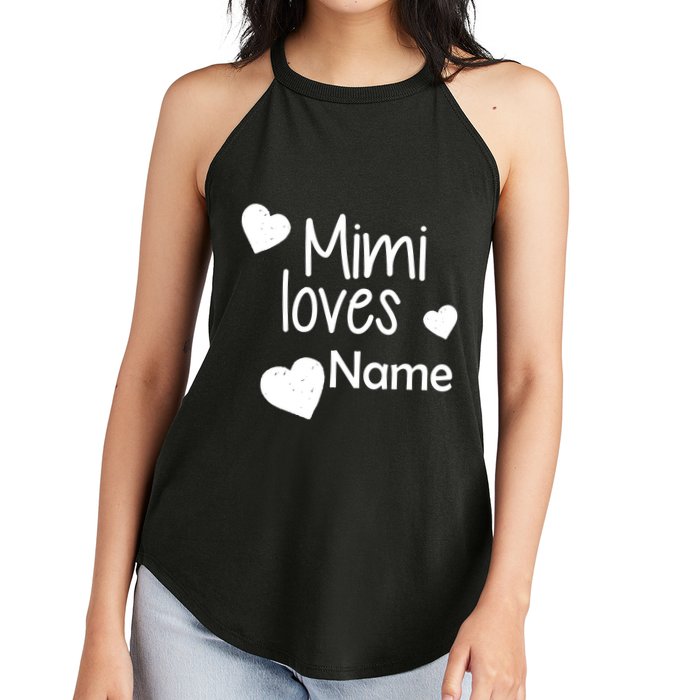 Mimi Loves Custom Text Personalize Name Women's Perfect Tri Rocker Tank