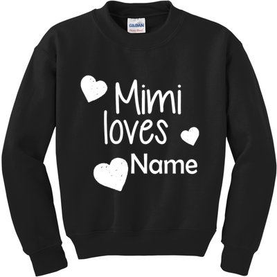 Mimi Loves Custom Text Personalize Name Kids Sweatshirt