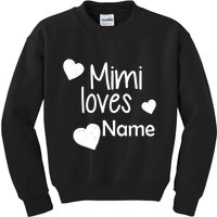 Mimi Loves Custom Text Personalize Name Kids Sweatshirt