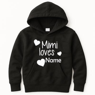 Mimi Loves Custom Text Personalize Name Kids Hoodie