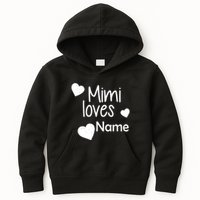 Mimi Loves Custom Text Personalize Name Kids Hoodie