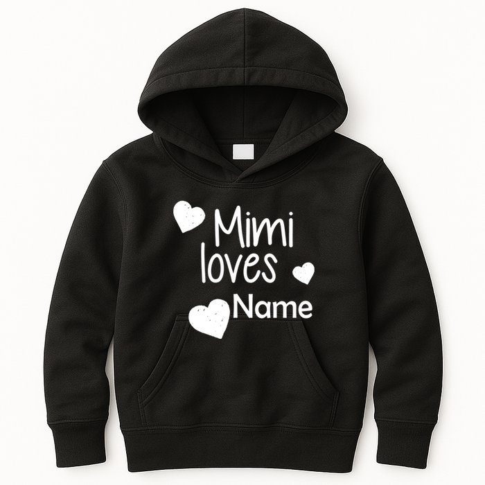 Mimi Loves Custom Text Personalize Name Kids Hoodie