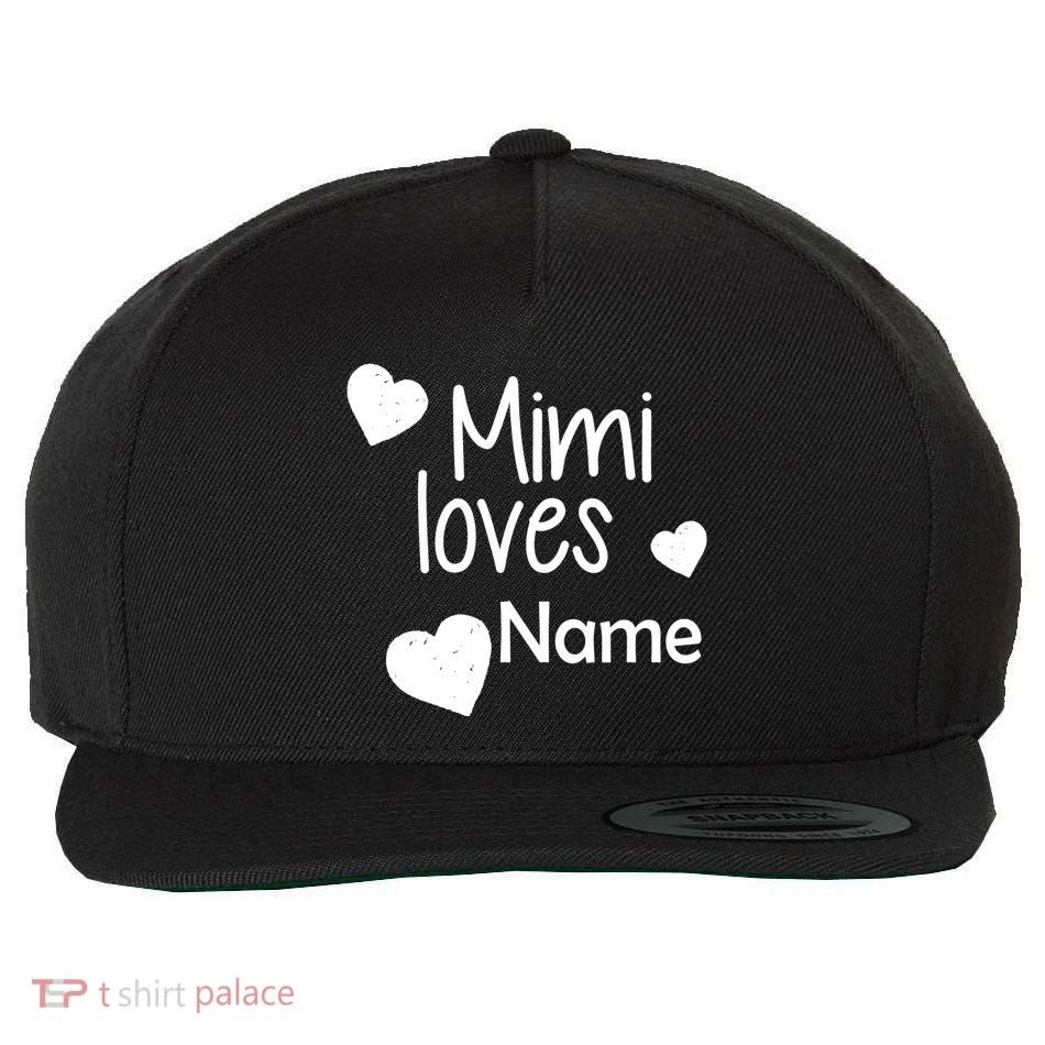 Mimi Loves Custom Text Personalize Name Wool Snapback Cap