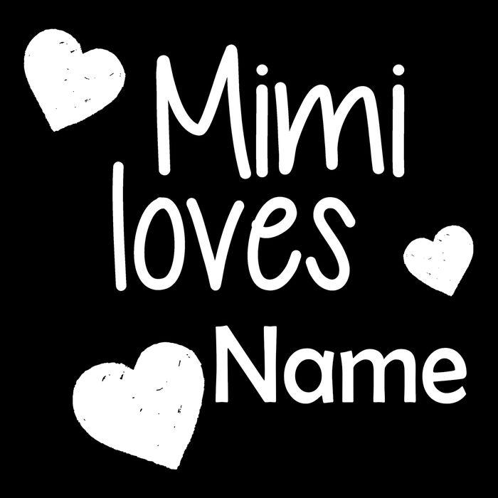 Mimi Loves Custom Text Personalize Name Full Zip Hoodie