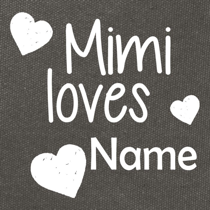 Mimi Loves Custom Text Personalize Name Cotton Canvas Backpack