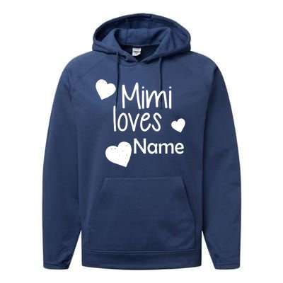 Mimi Loves Custom Text Personalize Name Performance Fleece Hoodie