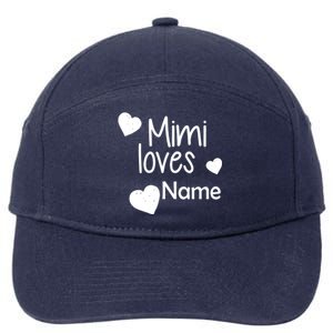 Mimi Loves Custom Text Personalize Name 7-Panel Snapback Hat