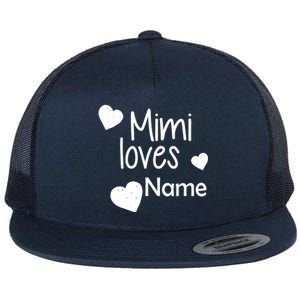 Mimi Loves Custom Text Personalize Name Flat Bill Trucker Hat