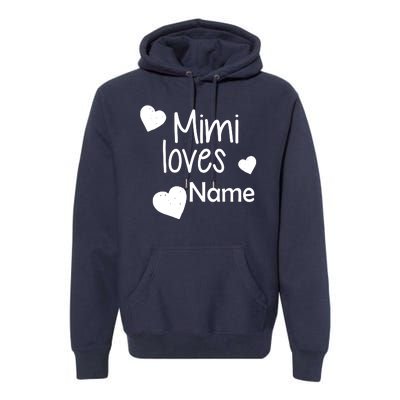 Mimi Loves Custom Text Personalize Name Premium Hoodie