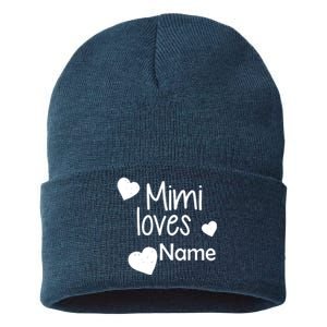 Mimi Loves Custom Text Personalize Name Sustainable Knit Beanie