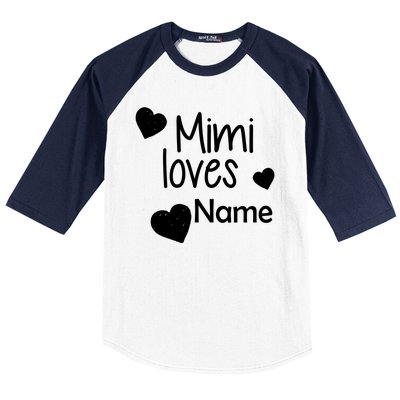 Mimi Loves Custom Text Personalize Name Baseball Sleeve Shirt