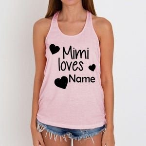 Mimi Loves Custom Text Personalize Name Women's Knotted Racerback Tank