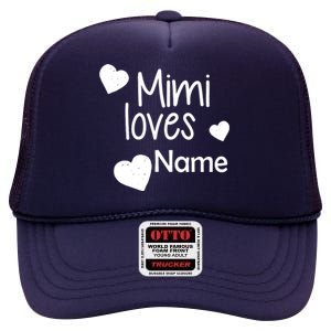 Mimi Loves Custom Text Personalize Name High Crown Mesh Back Trucker Hat