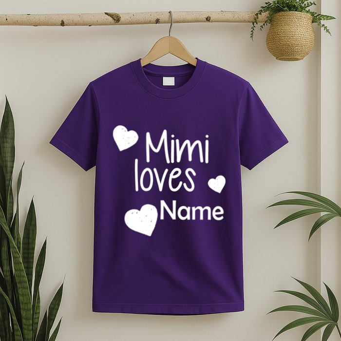 Mimi Loves Custom Text Personalize Name T-Shirt