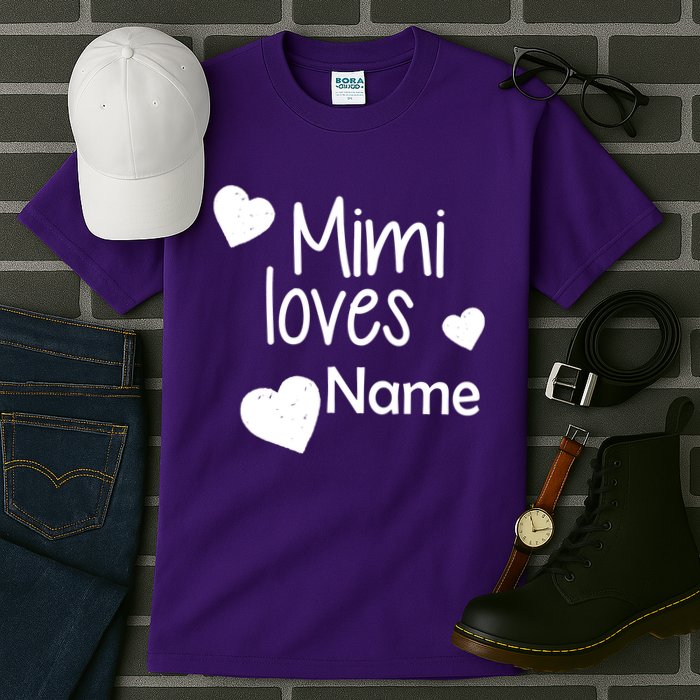 Mimi Loves Custom Text Personalize Name Tall T-Shirt