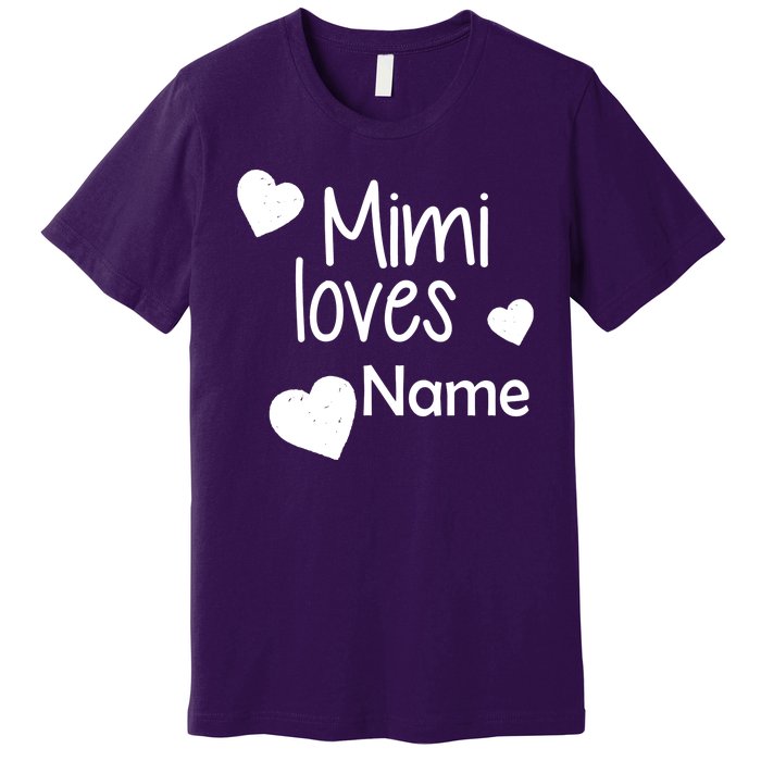 Mimi Loves Custom Text Personalize Name Premium T-Shirt