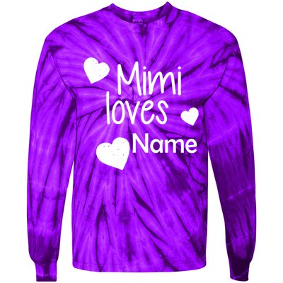 Mimi Loves Custom Text Personalize Name Tie-Dye Long Sleeve Shirt