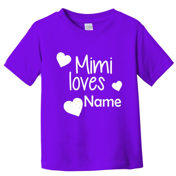 Mimi Loves Custom Text Personalize Name Toddler T-Shirt