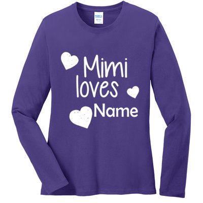 Mimi Loves Custom Text Personalize Name Ladies Long Sleeve Shirt