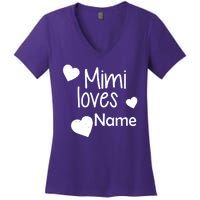 Mimi Loves Custom Text Personalize Name Women's V-Neck T-Shirt