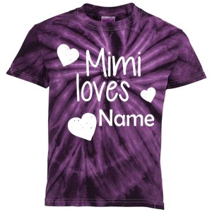 Mimi Loves Custom Text Personalize Name Kids Tie-Dye T-Shirt