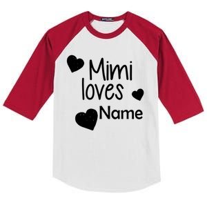 Mimi Loves Custom Text Personalize Name Kids Colorblock Raglan Jersey