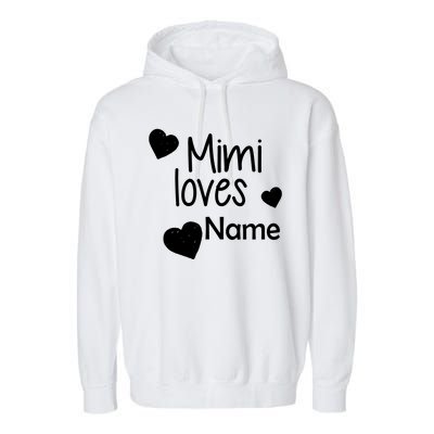 Mimi Loves Custom Text Personalize Name Garment-Dyed Fleece Hoodie