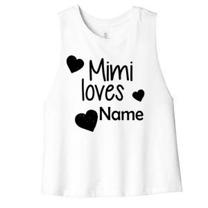 Mimi Loves Custom Text Personalize Name Women's Racerback Cropped Tank