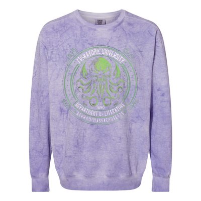 Miskatonic Logo Cosmic Horror Cthulhu Colorblast Crewneck Sweatshirt