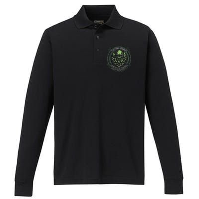 Miskatonic Logo Cosmic Horror Cthulhu Performance Long Sleeve Polo