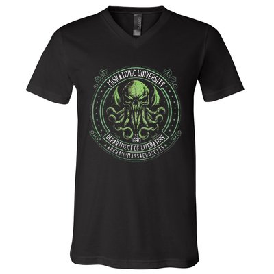 Miskatonic Logo Cosmic Horror Cthulhu V-Neck T-Shirt