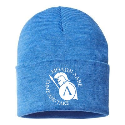 Molon Labe Come And Take Sustainable Knit Beanie