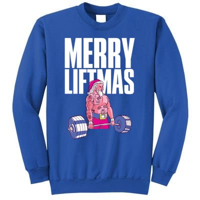 Merry Liftmas Cool Gift Weightlifting Santa Christmas Meaningful Gift Sweatshirt