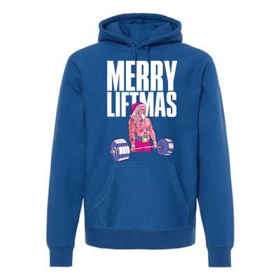 Merry Liftmas Cool Gift Weightlifting Santa Christmas Meaningful Gift Premium Hoodie