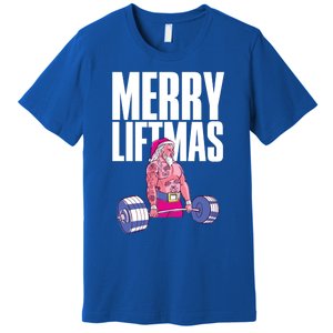 Merry Liftmas Cool Gift Weightlifting Santa Christmas Meaningful Gift Premium T-Shirt