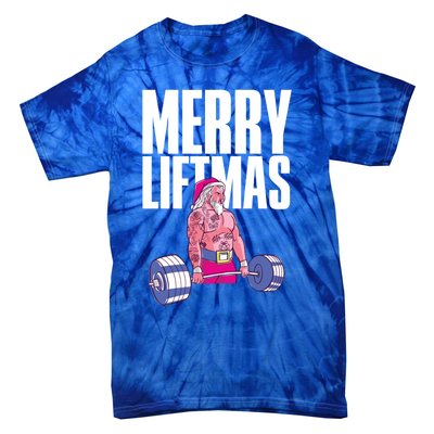 Merry Liftmas Cool Gift Weightlifting Santa Christmas Meaningful Gift Tie-Dye T-Shirt