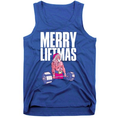 Merry Liftmas Cool Gift Weightlifting Santa Christmas Meaningful Gift Tank Top