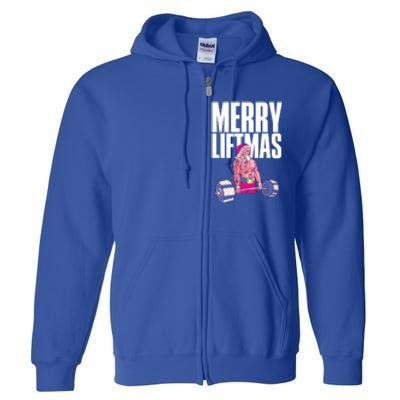 Merry Liftmas Cool Gift Weightlifting Santa Christmas Meaningful Gift Full Zip Hoodie