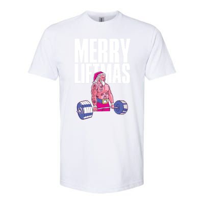 Merry Liftmas Cool Gift Weightlifting Santa Christmas Meaningful Gift Softstyle CVC T-Shirt