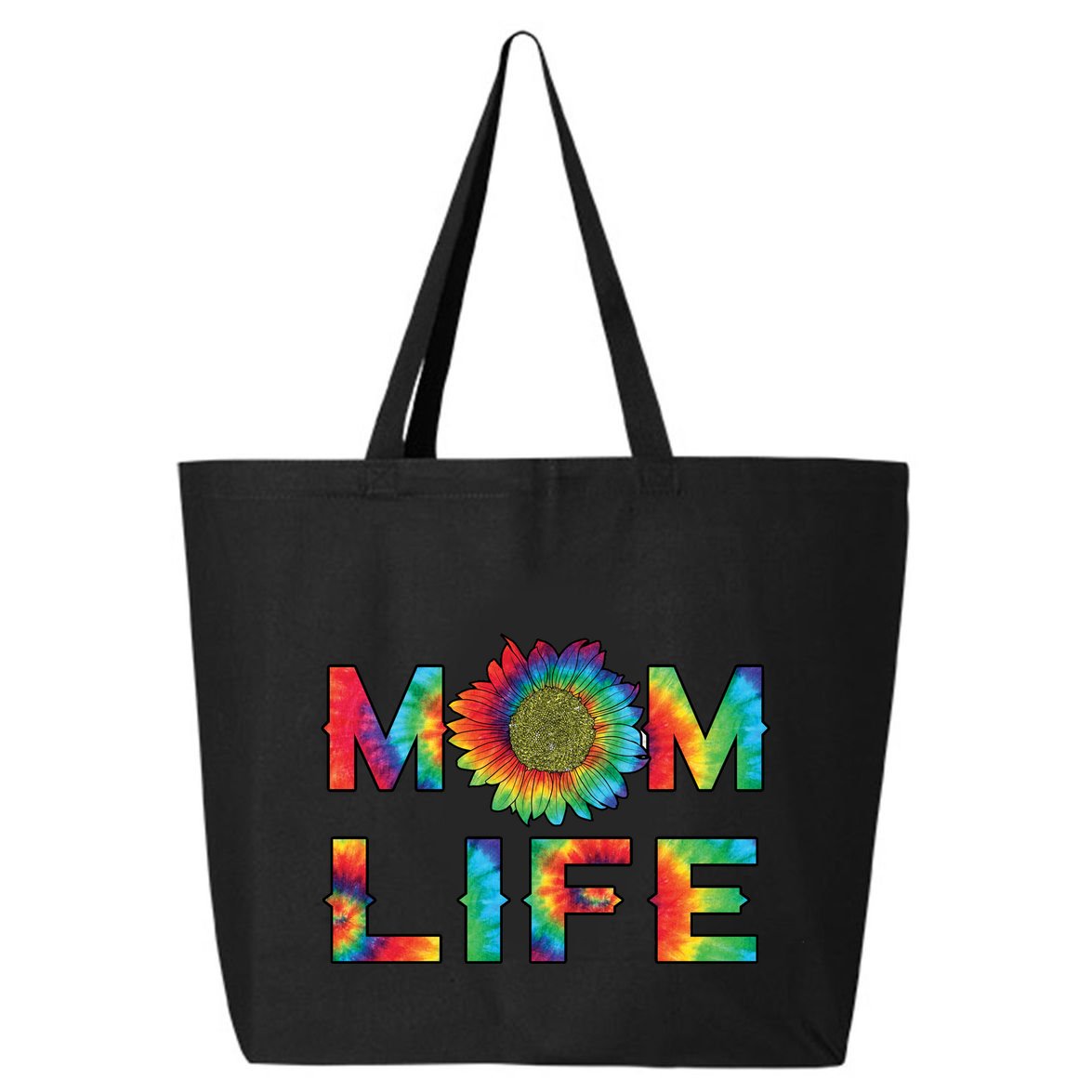Mom Life Colorful Rainbow Sunflower 25L Jumbo Tote