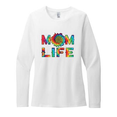 Mom Life Colorful Rainbow Sunflower Womens CVC Long Sleeve Shirt