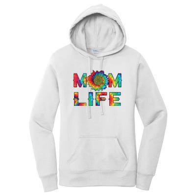 Mom Life Colorful Rainbow Sunflower Women's Pullover Hoodie