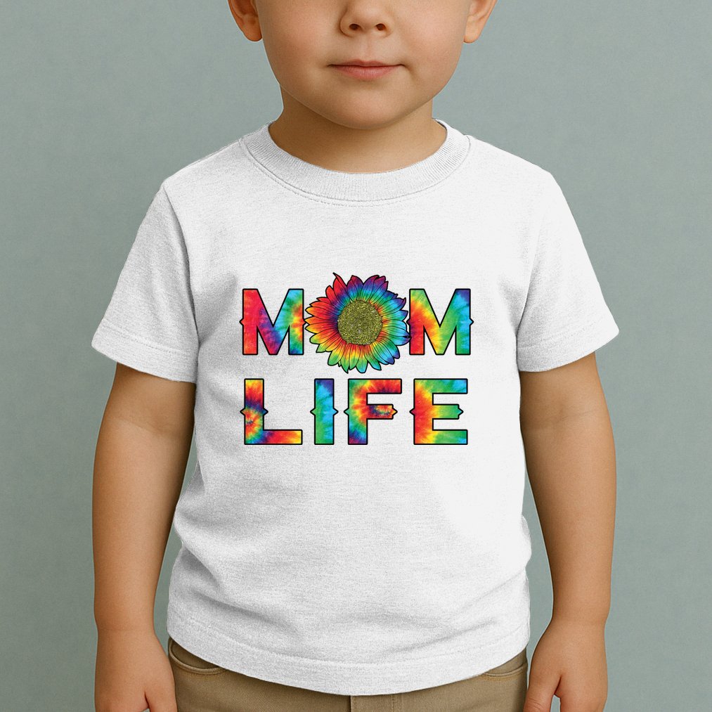Mom Life Colorful Rainbow Sunflower Toddler T-Shirt