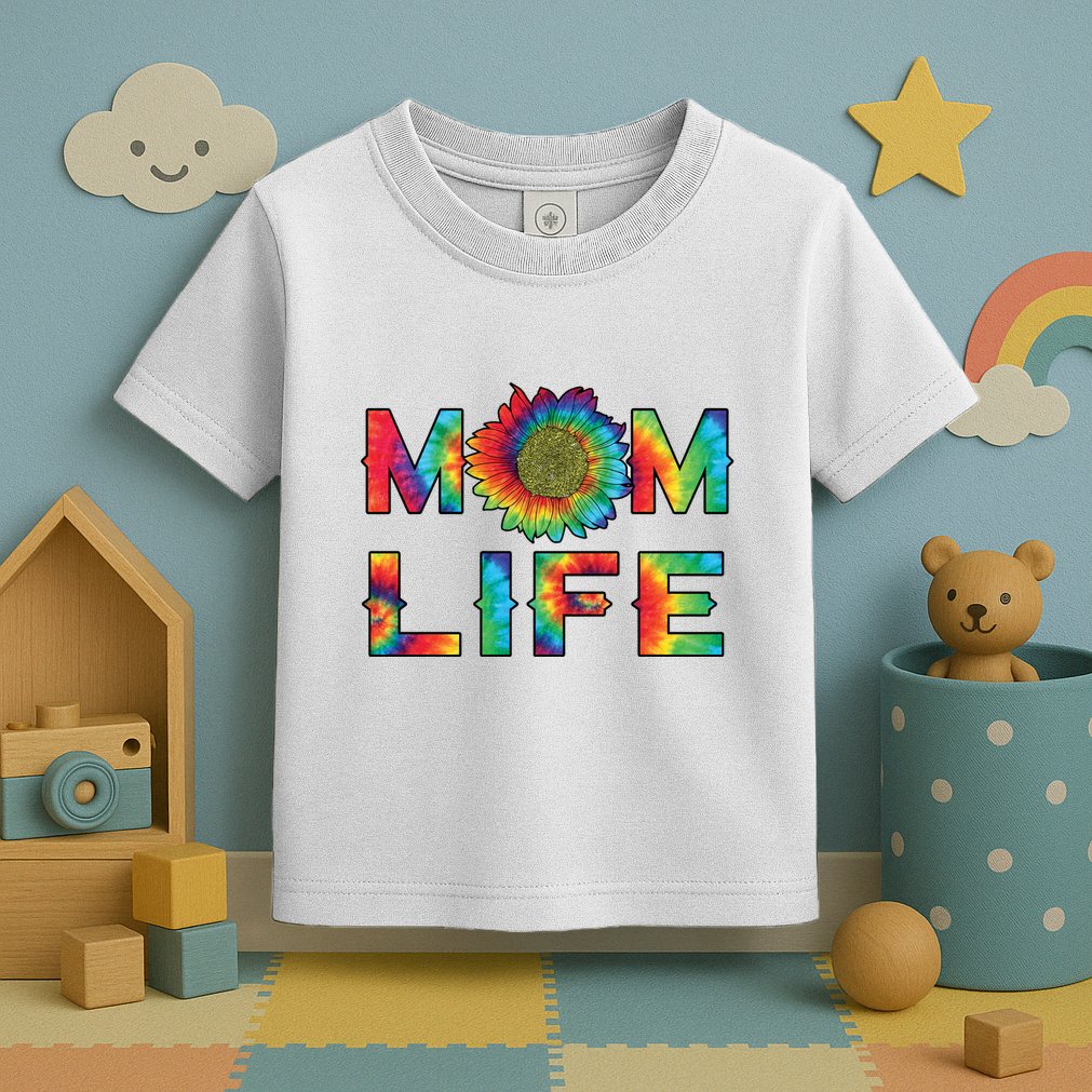 Mom Life Colorful Rainbow Sunflower Toddler T-Shirt