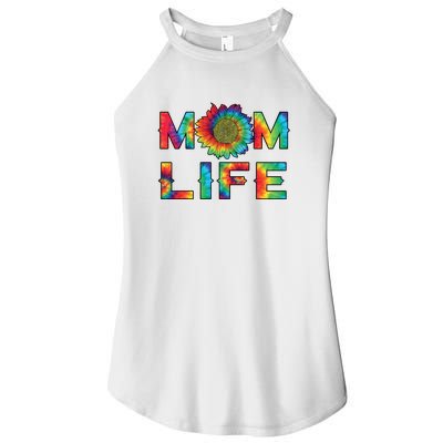 Mom Life Colorful Rainbow Sunflower Women’s Perfect Tri Rocker Tank