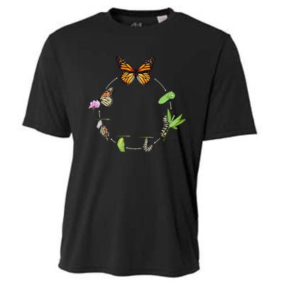 Monarch Life Cycle Butterfly Caterpillar Gift Cooling Performance Crew T-Shirt